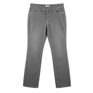✨Talbots Curvy Fit Corduroy Pants Women Size 10 Grey Straight Leg Stretch Career